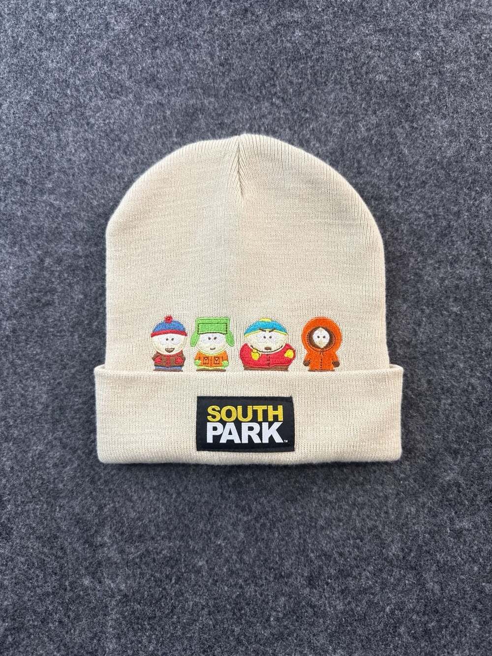 Concept One South Park Embroidered Characters Tan Cuffed Beanie, One Size